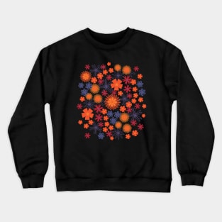 SECRET GARDEN Floral Botanical Cottage Garden Flowers in Dramatic Moody Purple Red Orange - UnBlink Studio by Jackie Tahara Crewneck Sweatshirt